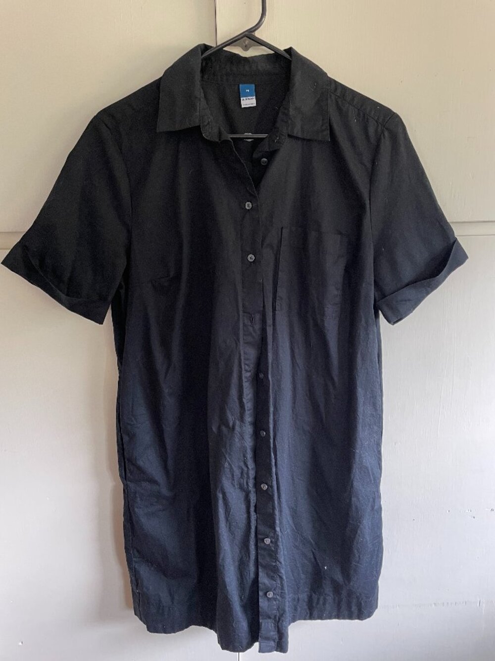 Black Button Up Collared GAP T-Shirt Dress